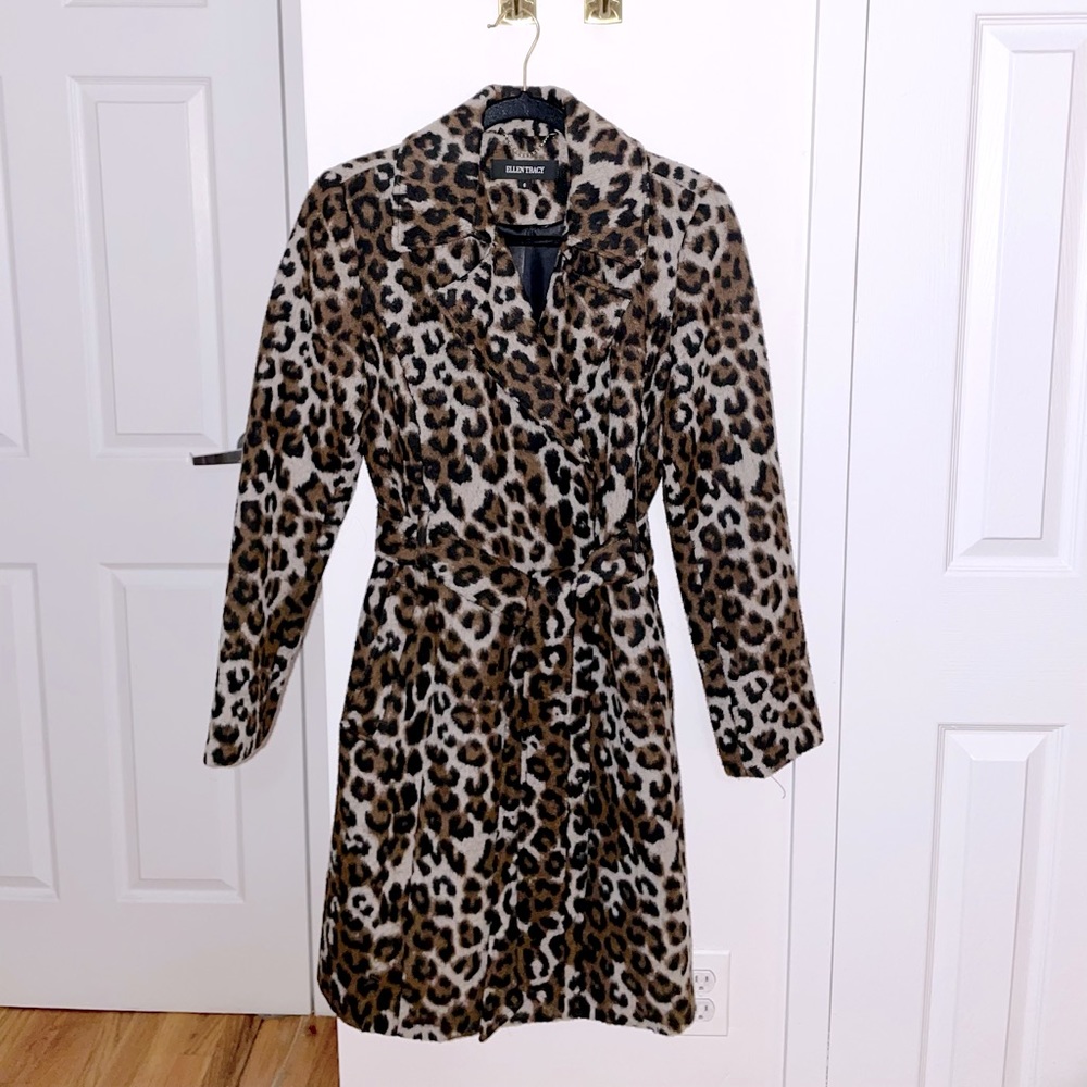 Leopard Print Wrap Coat